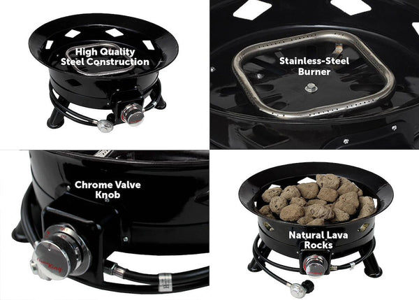 Flame King Portable Propane Fire Pit (MPN: FKG6502D)