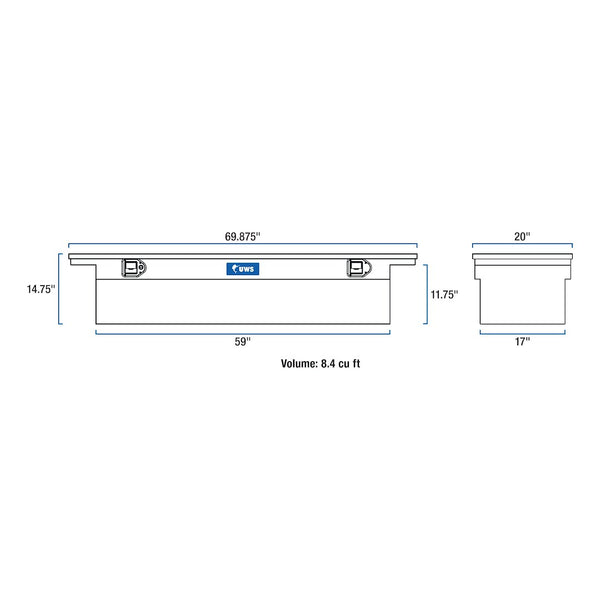 UWS Crossover Low Profile Tool Box (MPN: TBS-69-LP-MB)