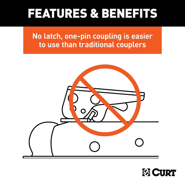 CURT QuickPin Trailer Coupler (MPN: 25472)