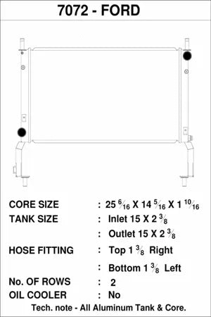 CSF Aluminum Crossflow Radiator (MPN: 7072)