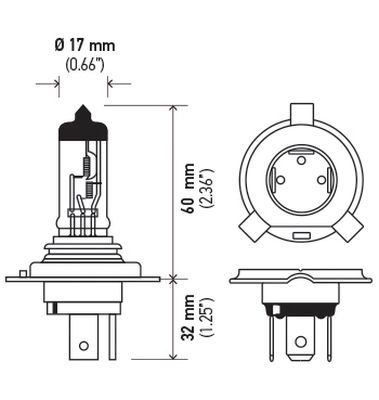Hella H4 Halogen Headlight Bulb (MPN: 002525651)