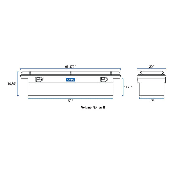 UWS Crossover Low Profile Tool Box (MPN: TBS-69-LP-R)