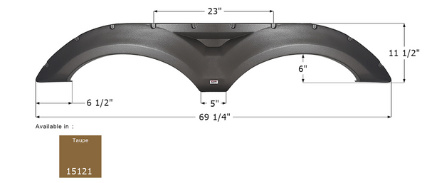 Icon Fender Skirt for Tandem Axle Trailers (MPN: 15121)
