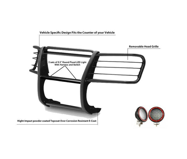 Black Horse Grille Guard Kit (MPN: 17GT23MA-PLFR)