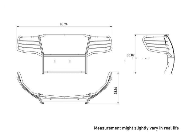 Black Horse Grille Guard Kit (MPN: 17GT20MA-PLFR)