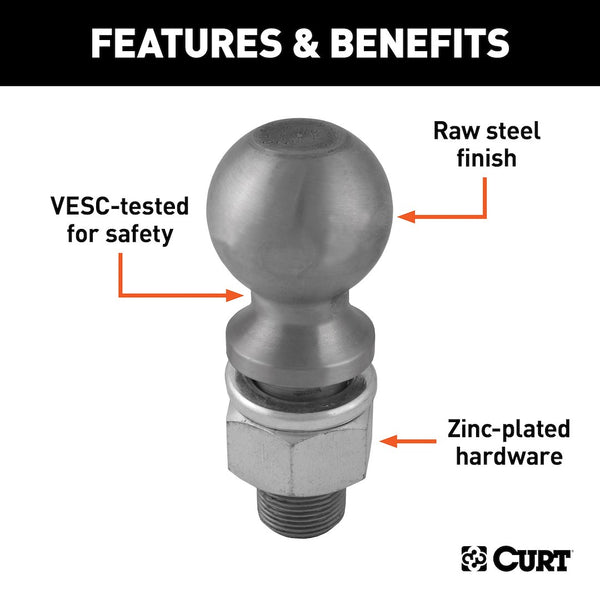 Curt 2-5/16 Inch Trailer Hitch Ball (MPN: 40088)