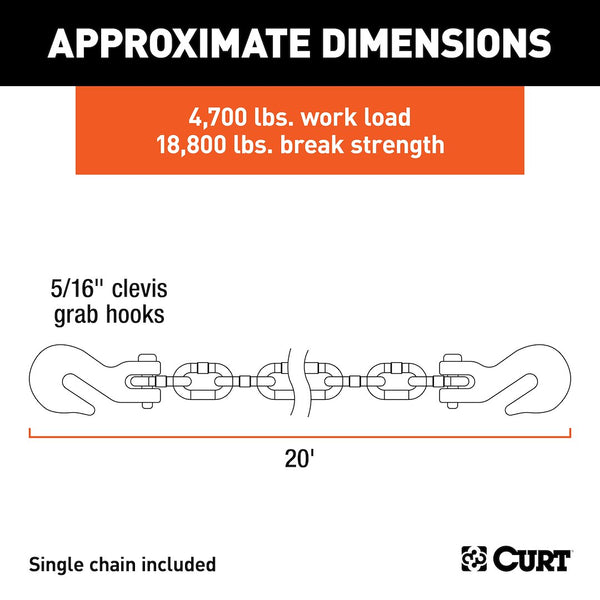 CURT Trailer Safety Chain (MPN: 80307)