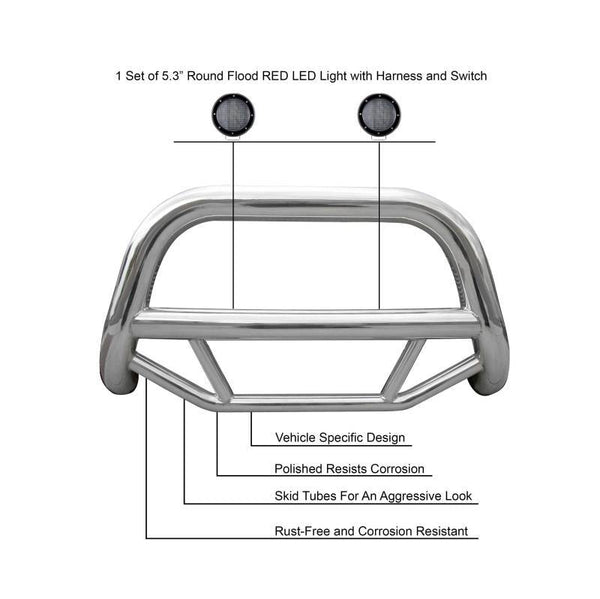 Black Horse Off Road Bull Bar (MPN: MBS-HOB3101-PLFB)