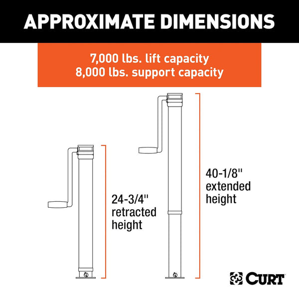 CURT Manual Sidewind Trailer Tongue Jack (MPN: 28575)