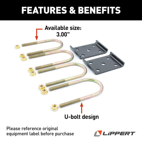 Lippert Leaf Spring Axle U Bolt Kit (MPN: 297429)