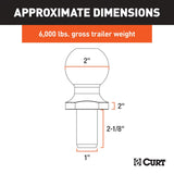 Curt 2 Inch Trailer Hitch Ball (MPN: 40034)