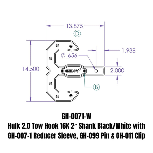 Gen-Y Hitch Pintle Hook (MPN: GH-0071-W)