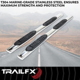 TrailFX 5 Inch Oval Straight Side Bars (MPN: A7010S)