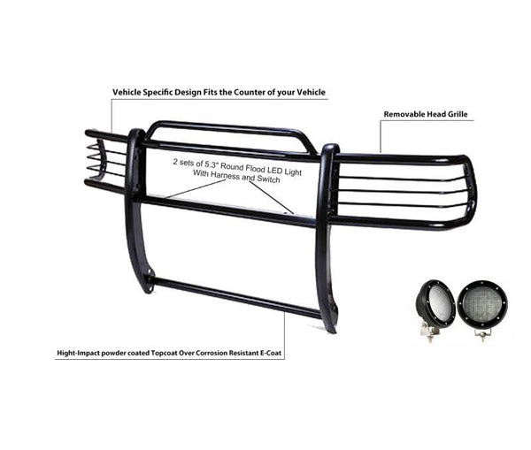 Black Horse Grille Guard Kit (MPN: 17FP26MA-PLFB)