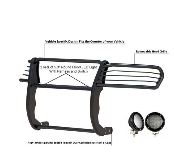 Black Horse Grille Guard Kit (MPN: 17KI01MA-PLFB)