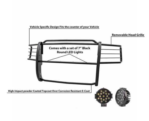Black Horse Grille Guard Kit (MPN: 17FR20MA-PLB)