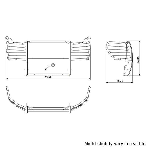 Black Horse Grille Guard Kit (MPN: 17FB26MA-PLFB)