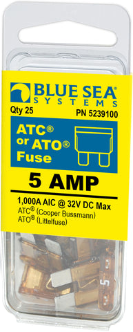Blue Sea Blade Fuse 5 Amps 32 Volts DC (MPN: 5239100-BSS)