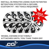 15 Inch Wheel Cover Set with 5 Split Spoke Design (MPN: IWC52615SC)