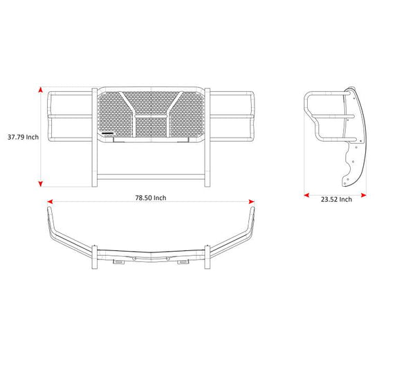 Black Horse Off Road Grille Guard (MPN: RU-FOF217-B)