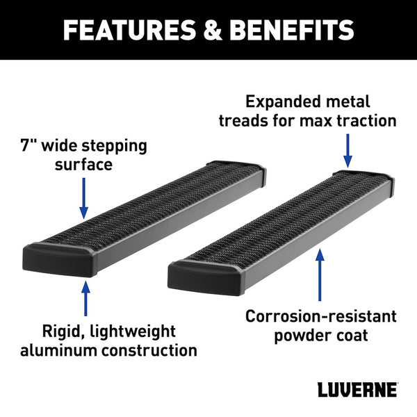 Luverne Grip Step Black Aluminum Running Board (MPN: 415100-401744)
