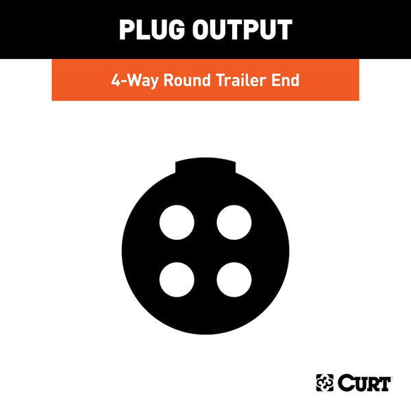 Curt 4-Way Round Trailer Wiring Connector (MPN: 58061)