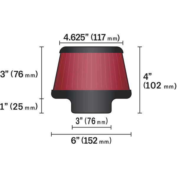 K&N Universal Washable Air Filter (MPN: RU-5288)