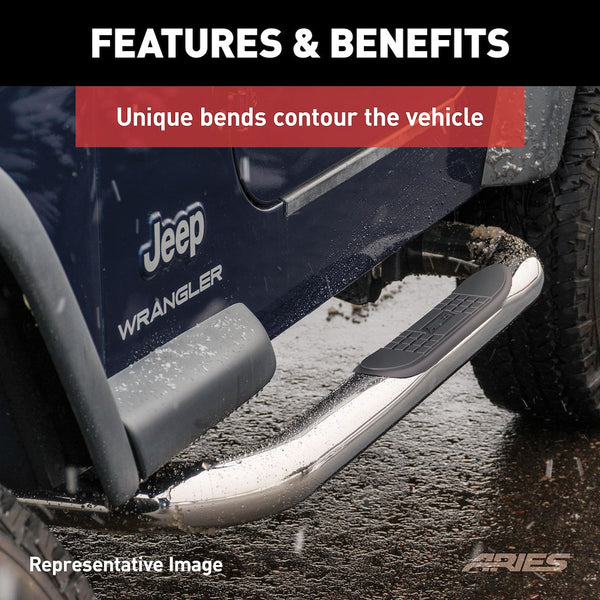 Aries 3 Inch Round Nerf Bar (MPN: 35600-2)