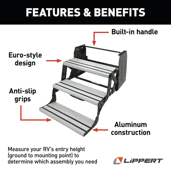 Lippert Components Alumi-Tread Manual Folding Step (MPN: 432696)