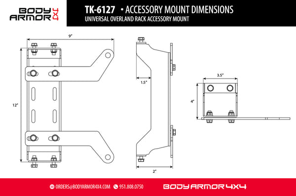 Body Armor 4x4 Bed Cargo Rack (MPN: TK-6125)