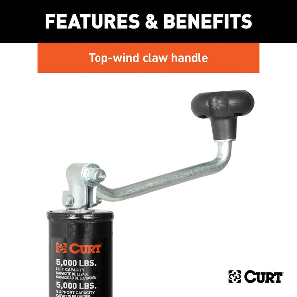 CURT Manual Topwind Trailer Tongue Jack (MPN: 25007)