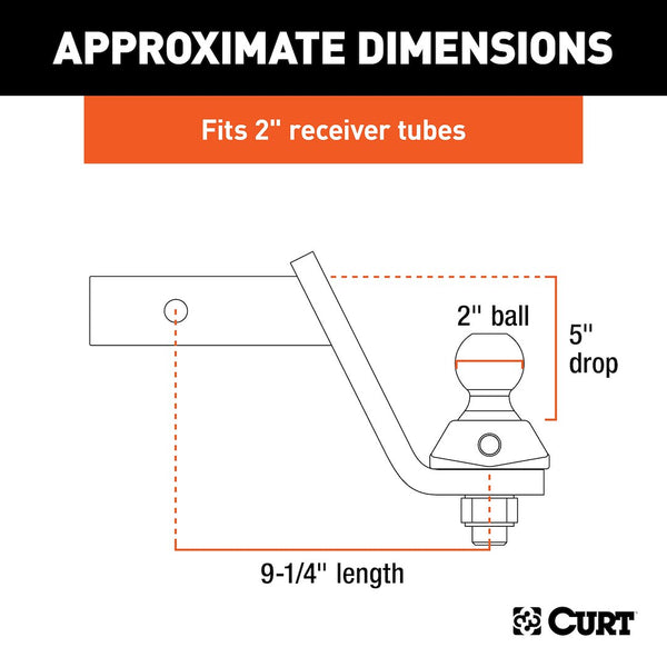 Curt RockerBall Trailer Hitch Ball Mount (MPN: 45144)