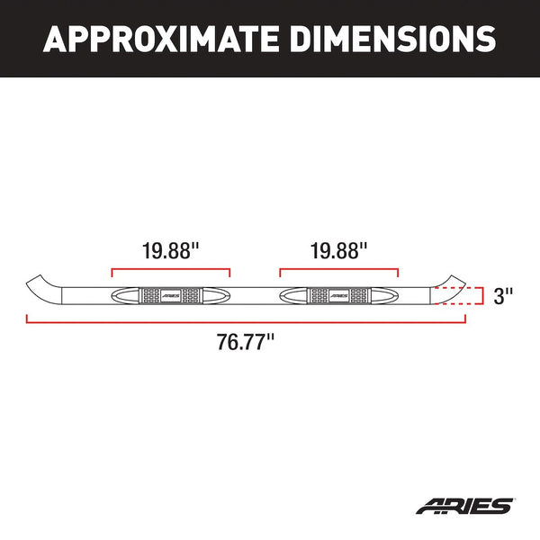 Aries 3 Inch Round Nerf Bar (MPN: 203041-2)