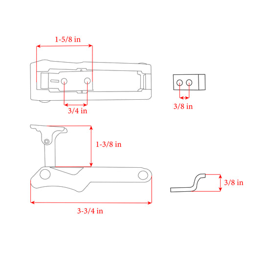 Whitecap Non Locking Drawer Latch (MPN: 6038C)