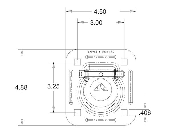 Heavy Duty Recessed Rope Ring (MPN: B801A)