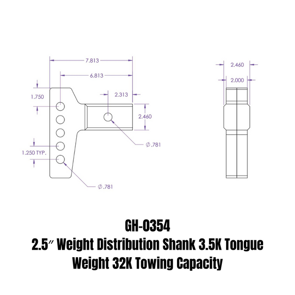 Gen-Y Hitch Weight Distribution Hitch Shank (MPN: GH-0354)