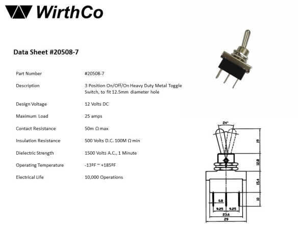 WirthCo Multi Purpose Toggle Switch (MPN: 20508)
