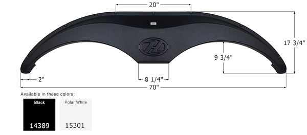 Icon Fender Skirt for Tandem Axle Trailers (MPN: 14389)