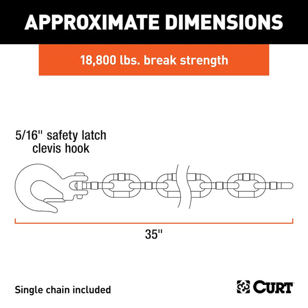 CURT Heavy-Duty Trailer Safety Chain (MPN: 80304)
