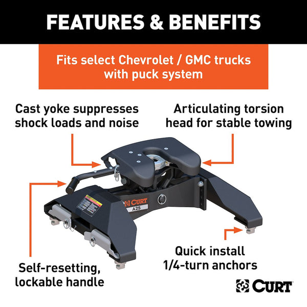 CURT A25 Fifth Wheel Trailer Hitch (MPN: 16066)