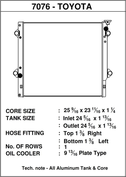 CSF Aluminum Radiator With Transmission Cooler (MPN: 7076)