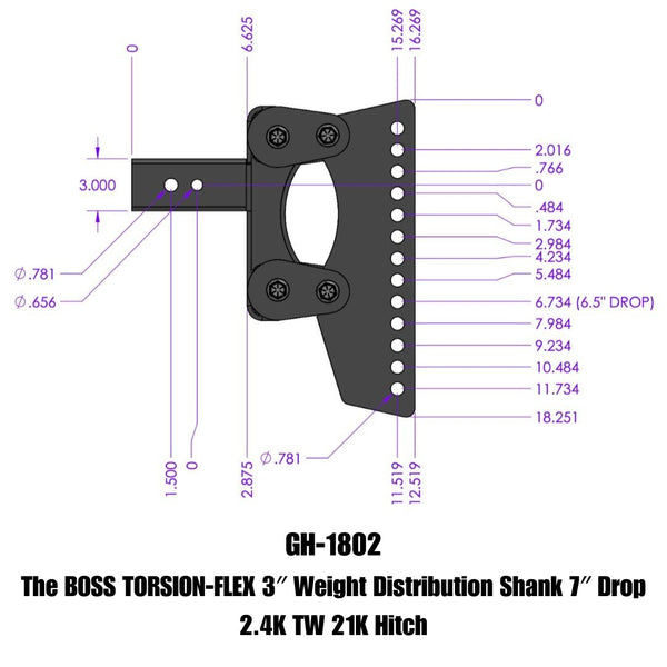 Gen-Y Hitch Torsion-Flex Weight Distribution Shank (MPN: GH-1802)