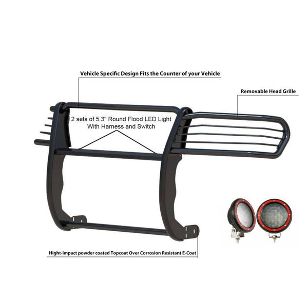 Black Horse Grille Guard Kit (MPN: 17KI01MA-PLFR)