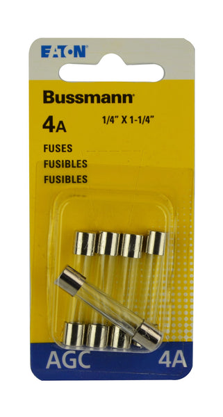 Bussman Glass Tube Fuse 4 Amp (MPN: BP/AGC-4-RP)