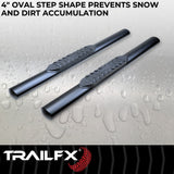 TrailFX Nerf Bar 4 Inch Oval Tube Side Steps (MPN: A1546T)