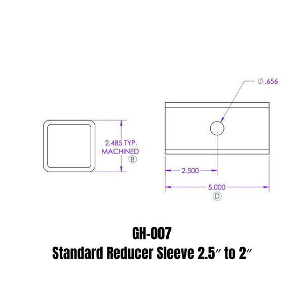 Gen-Y Hitch Trailer Hitch Receiver Tube Adapter (MPN: GH-007)