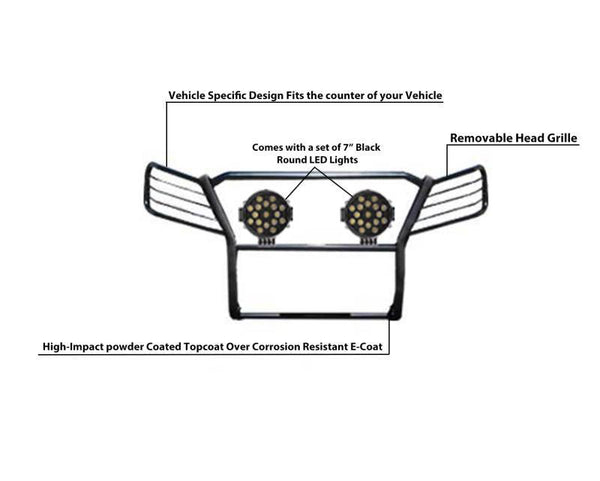 Black Horse Grille Guard Kit (MPN: 17D502MA-PLB)