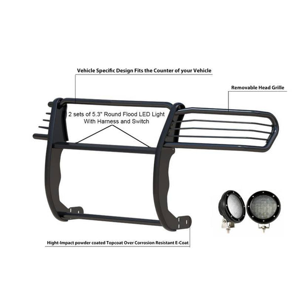Black Horse Grille Guard Kit (MPN: 17DR01MA-PLFB)