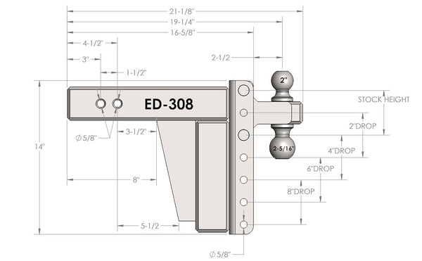 Bulletproof Hitches Trailer Hitch Ball Mount (MPN: ED308)