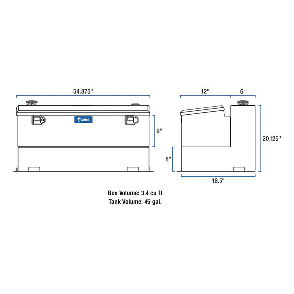 UWS Liquid Transfer Tank and Tool Box Unit (MPN: TT-45-COMBO-BLK)